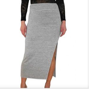 Aritzia Talula Grey Slit Skirt
